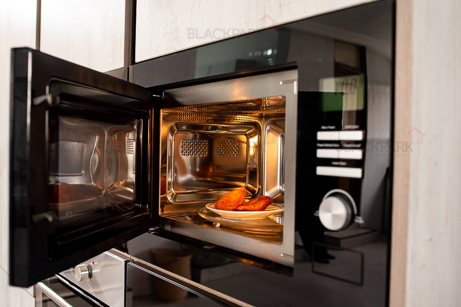 Black built in outlet oven and microwave